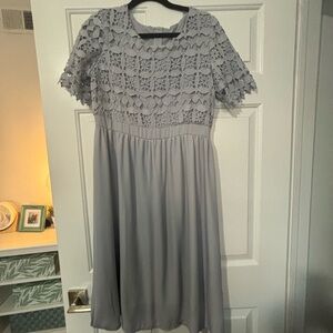 Gray Lace Detail Dress